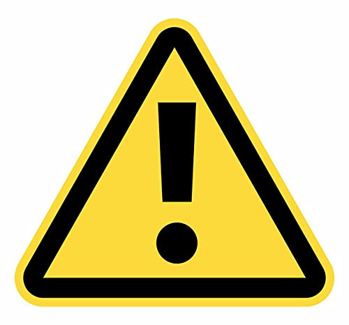 Warnschild, allgemeine Warnung, 15 Stück, 4 cm, gelbe Dreiecksaufkleber, Gefahrenmarkierung (4 cm, allgemeine Warnung) von Desconocido
