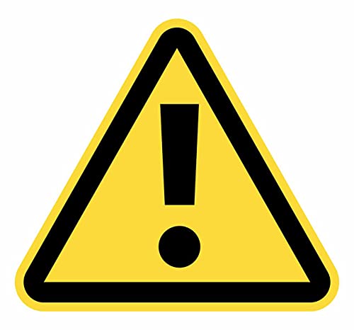 Aufkleber-Schild Allgemeine Warnung, 12 Stück, 7 cm, Dreieck, Gelb, Signalkennzeichnung, 7 cm, allgemeine Warnung) von Desconocido