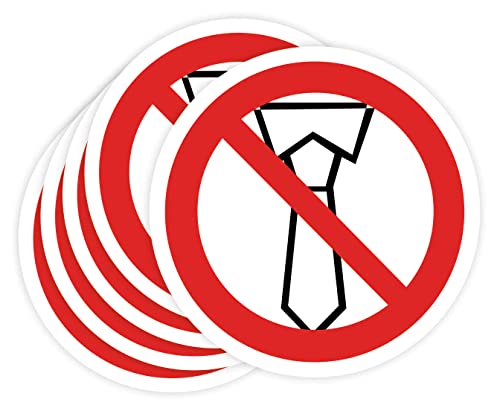 Aufkleber verboten, 5 Stück, 14 cm, Schild, Arbeitsverbot, industrielles Zeichen (14 cm, mit Krawatte) von Desconocido