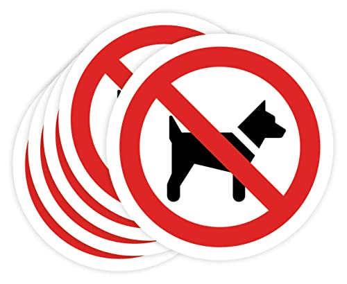 Aufkleber verboten, 5 Stück, 5 cm, Verbotsschild für industrielle Arbeit (5 cm, Hunde) von Desconocido