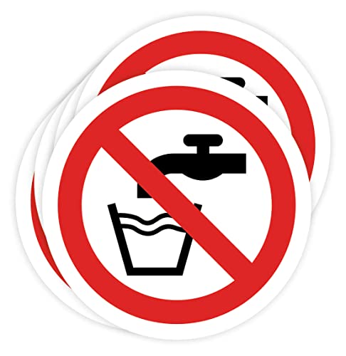 Aufkleber verboten 5 Stück Aufkleber 14 cm Verbotsschild Industrielles Laborschild (14 cm, nicht trinkbar) von Desconocido