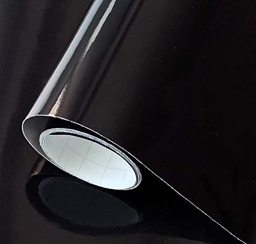 Klebefolie Glänzende Folie Für Möbel Küche Wandschutzfolie Türfolie Selbstklebend (40 x 300, Schwarz) von GOYAPRINT