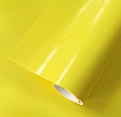 Klebefolie Gelb Glänzende Folie Für Möbel Küche Wandschutzfolie Türfolie Selbstklebend (40 x 300 cm, Gelb) von GOYAPRINT