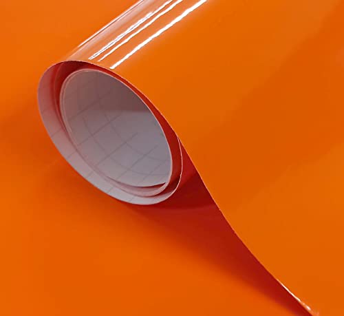 Desconocido Klebefolie Orange Glänzende Folie Für Möbel Küche Wandschutzfolie Türfolie Selbstklebend (30 x 120 cm, Orange) von GOYAPRINT