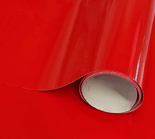 Desconocido Klebefolie Rot Glänzende Folie Für Möbel Küche Wandschutzfolie Türfolie Selbstklebend (40 x 300 cm, Rot) von GOYAPRINT