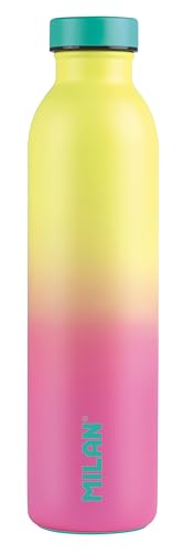 MILAN® Isolierflasche 591 ml Sunset Edition, Gelb-Rosa, Edelstahl, Acrylic, Schraubverschluss, Thermos, Sport, Electric Stovetop Compatible von Desconocido