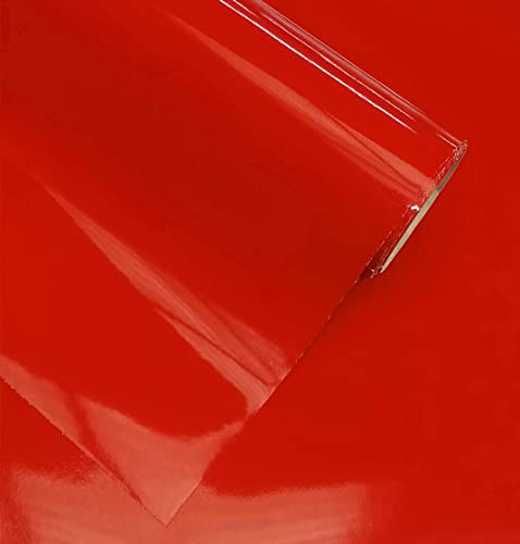 Vinyl-Aufkleber, Rot, glänzend, 60 x 300 cm, für Möbel, Küche, Wände, Fenster, Basteln, dekoratives Papier, 60 x 300 cm, Rot von GOYAPRINT
