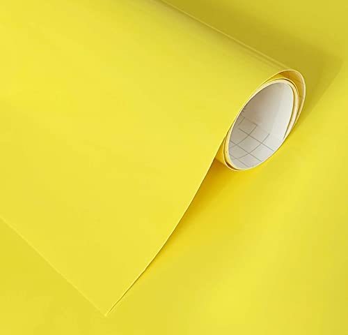 Vinyl-Aufkleber, Gelb, glänzend, 60 x 300 cm, für Möbel, Küche, Wände, Fenster, Bastelarbeiten, dekoratives Papier (60 x 300 cm, Hellgelb) von GOYAPRINT