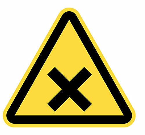 Warnschild, selbstklebend, 5 Stück, 15 cm, dreieckig, gelb, 15 cm, gesundheitsschädlich von Desconocido