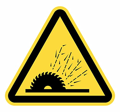 Warnschild, selbstklebend, Partikelprojektion, 12 Stück à 7 cm, Gelb, Dreieckszeichen (7 cm, Partikelprojektion) von Desconocido