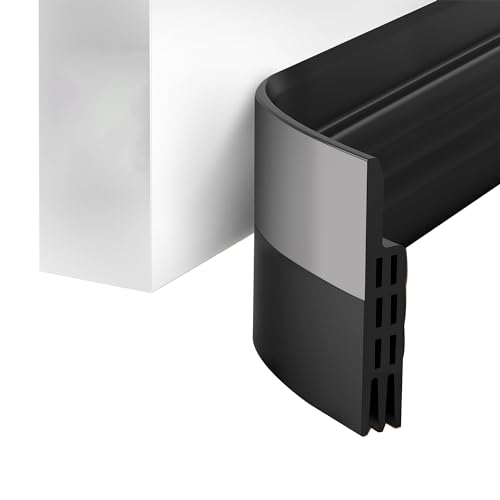 Türdichtung Zugluftstopper für Türen - Zuschneidbare Türdichtung selbstklebend - 5cm x 100cm, Schwarz - Tür Zugluftstopper für Maximale Isolierung Tür Zugluftstopper für Türen von Desdira