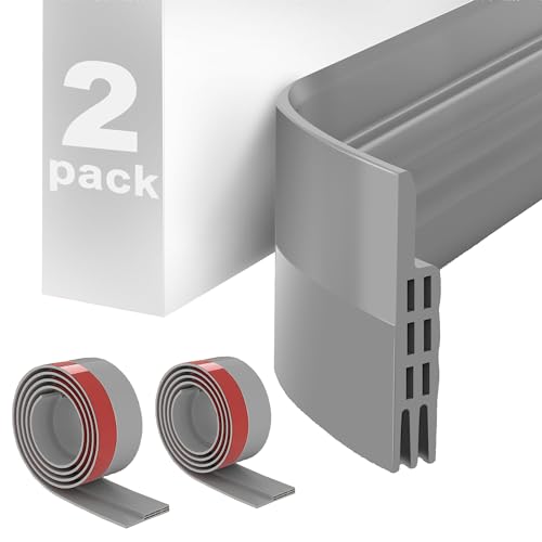 Zugluftstopper für Türen Grau [2Rollen X 1m] - Türdichtung Selbstklebend extra stark - Heizkosten sparender Tür Zugluftstopper - Kälteschutz Türdichtung unten - Tür Zugluftstopper für Türen von Desdira