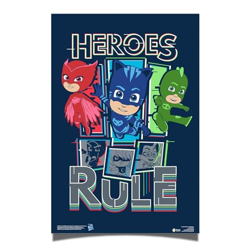 Desert Cactus PJ Masks Poster, 27,9 x 43,2 cm, Raumbüro-Dekoration, offizielle Fanausrüstung (27,9 x 43,2 cm, Design 3) von Desert Cactus
