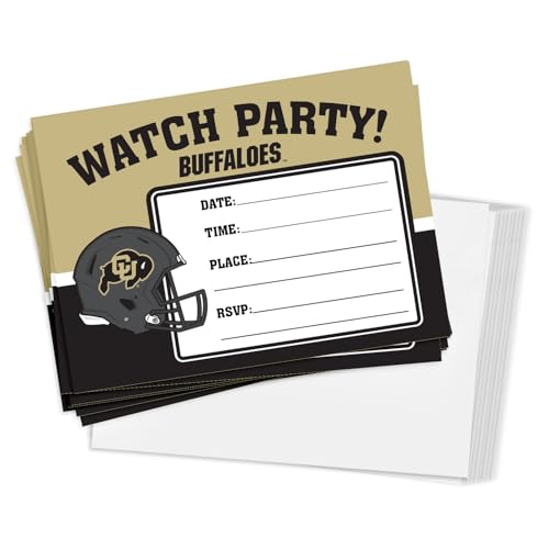 Desert Cactus University of Colorado Party-Einladungskarten, Buffaloes CU-Buffs, 12,7 x 17,8 cm, 10 Stück, mit Umschlägen (Fußballuhrenparty) von Desert Cactus