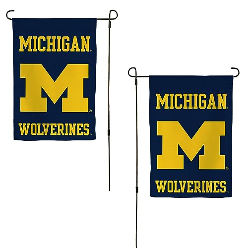 University of Michigan Gartenflagge Wolverines UM U of M Banner 100% Polyester (Design C) von Desert Cactus