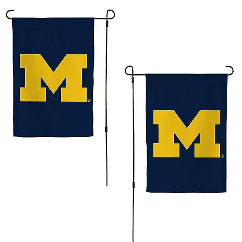 University of Michigan Gartenflagge Wolverines UM U of M Banner 100% Polyester (Design E) von Desert Cactus