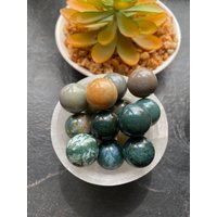 Moosachat Mini Kugel | Kristall Harmonie Fülle Neuanfänge von DesertSageCrystals