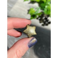 Schwarzer Obsidian Goldglanz Stern Mini | Crystal Metaphysical Healing Und Wohnkultur Natürlicher Geschnitzter Polierter Stein von DesertSageCrystals