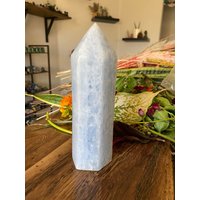 xl Blau Calcit Kristall Turmspitze Groß | Natürlicher Blauer Stein-Generator Beruhigend Kommunikation xl Blau Calcit Kristall Turmspitze Groß | Natürlicher Blauer Stein-Generator Beruhigend Kommunikation von DesertSageCrystals