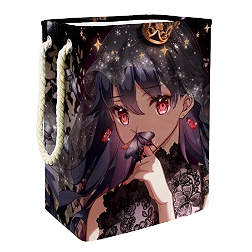 Aufbewahrungskorb Anime Girl 04 Wäschekorb Faltbar mit Kordelzug dicken Boden stabilen Wäschesack 49x30x40.5cm von Desheze