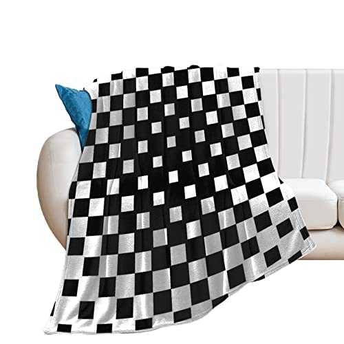 Flanelldecke Schachbrett Kuscheldecke Flauschig Decke Für Couch Sofa Haus Dekoration 150×200cm von Desheze