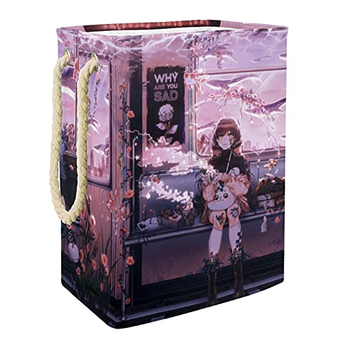 Wäschekorb Anime Mädchen Junge Aufbewahrungskorb Faltbare Mit Waschen Lagerung Schmutzige Kleidung Tasche Für Badezimmer Schlafzimmer Home 49x30x40.5 cm von Desheze