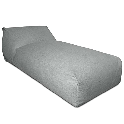 Deshome - Sitzsack für den Garten, Chaise Longue abnehmbar für den Außenbereich 180x90 cm - Bean Bag Chair, Outdoor-Sitzsack mit Polsterung Pouf Puff Design Pulvergrau von Deshome