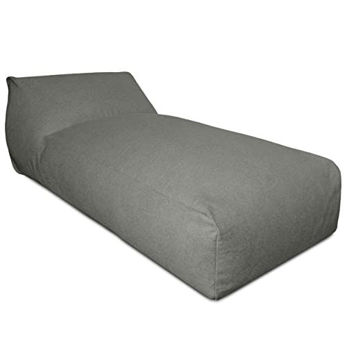 Deshome - Sitzsack für den Garten, Chaise Longue abnehmbar für den Außenbereich 180x90 cm - Bean Bag Chair, Outdoor-Sitzsack mit Polsterung Pouf Puff Design Grau braun von Deshome