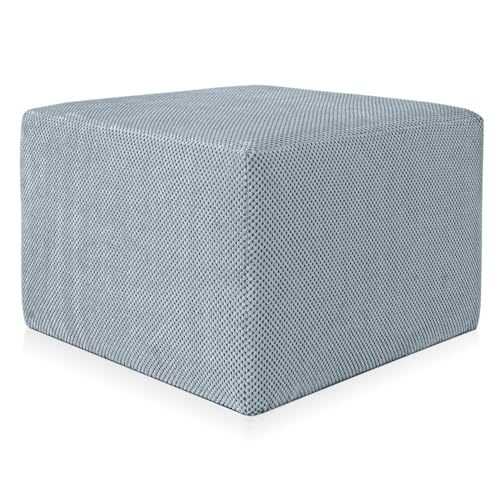 Deshome - Pouf Fußhocker Sofa 63x63x44 cm Stoff wasserabweisend Samt Effekt: Sitzhocker modernes Design Sofa Wohnzimmer Schlafzimmer Puff Fußstütze Pouffe Wohnzimmer Demeter Zuckerpapier von Deshome