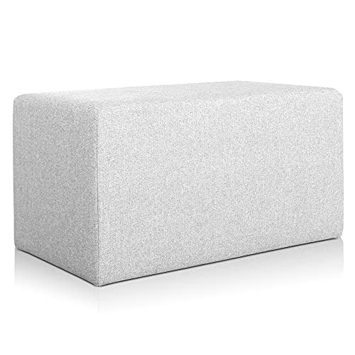 Deshome Pouf hocker Fußstütze 83x43x44 cm Wasserabweisender Stoff: Modernes Design Pouf für Sofa Wohnzimmer Schlafzimmer, Puff hocker, Pouffe Minerva Grau von Deshome