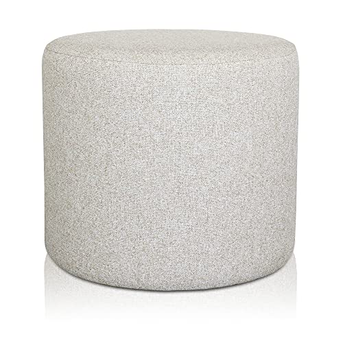 Deshome Pouf hocker Fußstütze runden Ø 50 cm Wasserabweisender Stoff: Modernes Design Pouf für Sofa Wohnzimmer Schlafzimmer, Puff hocker, Pouffe Venere Beige von Deshome