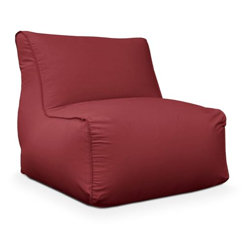 Deshome Sitzsack für den Außenbereich, wasserabweisend, abnehmbarer Bezug, Sessel mit Füllung, leichtes Design, Bordeaux von Deshome