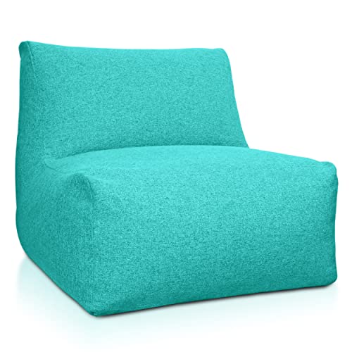 Deshome - Sitzsack für den Garten, 90x90x90 cm, abnehmbar, für den Außen- und Innenbereich: Bean Bag Chair Sessel mit Polsterung, Design Light Pouf Türkisgrün von Deshome
