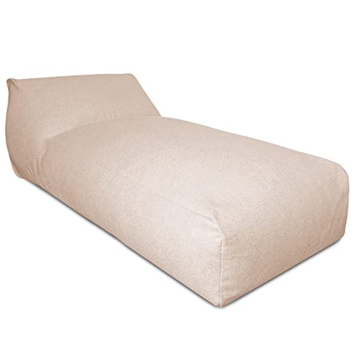 Deshome - Sitzsack für den Garten, Chaise Longue abnehmbar für den Außenbereich 180x90 cm - Bean Bag Chair, Outdoor-Sitzsack mit Polsterung Pouf Puff Design Beige von Deshome