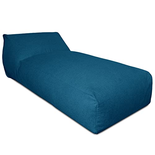 Deshome - Sitzsack für den Garten, Chaise Longue abnehmbar für den Außenbereich 180x90 cm - Bean Bag Chair, Outdoor-Sitzsack mit Polsterung Pouf Puff Design Blau von Deshome