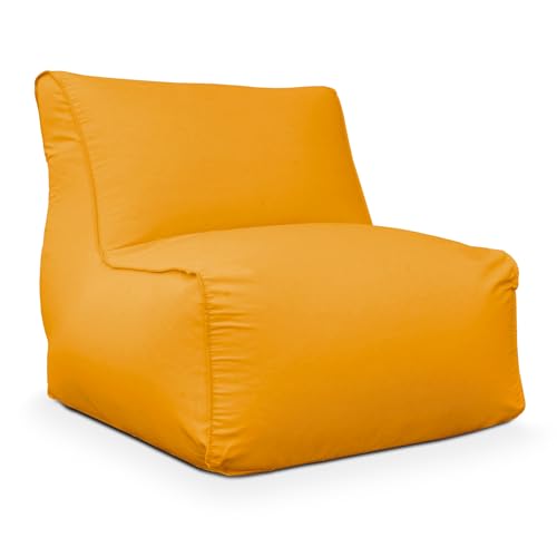 Deshome Sitzsack für draußen, wasserabweisend, abnehmbarer Bezug, Sessel mit Füllung, leichtes Design, Gelb von Deshome