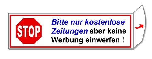 1 Stk. Bitte keine Werbung-Briefkasten-Folie selbstklebend-Schild- 70 x 20 mm (1 Stk. 1966-15) von Desi-Schilder