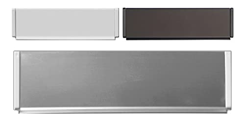 Aluminium-Außen Briefeinwurf-Sondermodell=220 x 78 mm-Briefklappe-Briefkasten-Briefschlitz-TOP (Alu. silber Kanten weiß, 220 x 78 mm) von Desi-Schilder
