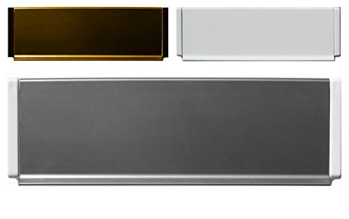 Aluminium-Außen Briefeinwurf=245 x 78 mm-Briefklappe-Briefkasten-Briefschlitz-TOP (Alu. silber Kanten weiß, 245 x 78 mm) von Desi-Schilder
