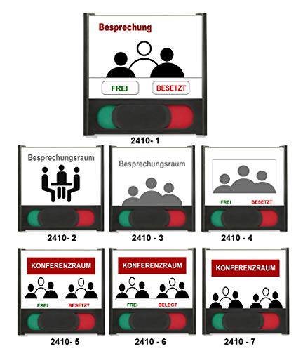 Frei-Besetzt-Belegt-Wechsel-Schild-154 x 154 mm-mit Schieber rot/grün-Türschild-Hinweisschild-Büroschild-4 mm ESG-Glas (2410-3 -154 x 154 mm) von Desi-Schilder
