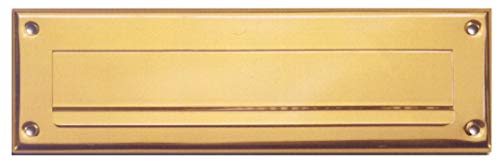 Geprägte Briefklappe-Briefeinwurf-geprägt-270 x 80 mm -Messing poliert-Briefklappe-Briefschlitz (204 Messing poliert, geprägt) von Desi-Schilder