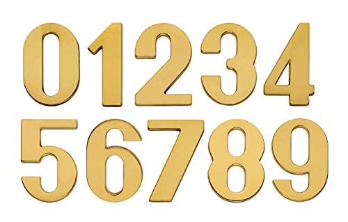 Hausnummer-Oberfläche Messing poliert-Messingguss-Mit Schutzlack-Zahlenhöhe 120 mm-Hausnummern-TOP Qualität (120 mm die 7) von Desi-Schilder