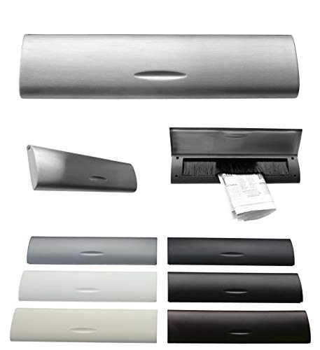 Innenklappe-Mit Bürste-Briefklappe-Kunststoff-345 x 85 mm-Briefeinwurf (schwarz transparent) von Desi-Schilder