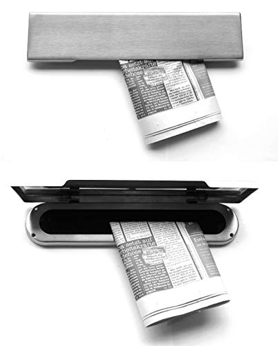 Innenklappe-Mit Bürste-Edelstahl-345x80 mm-Briefeinwurf-Briefklappe-Briefschlitz (Edelstahl 345 x 80 mm) von Desi-Schilder