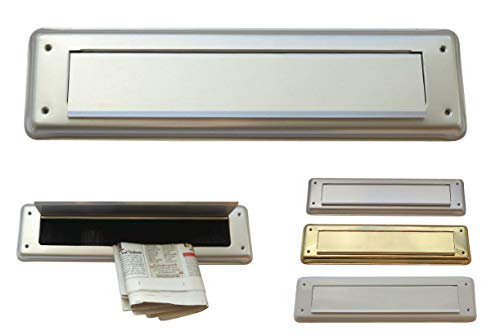 Innenklappe-für die Türinnenseite-Mit Bürste-Aluminium-345x95 mm-Briefeinwurf-Briefklappe-Briefschlitz (Alu.- silber eloxiert) von Desi-Schilder