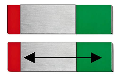 MINI-MINI-Frei-Besetzt-Frei-Belegt-Anzeige mit Edelstahlschieber rot/grün-Türschild-nur 70 x 20 mm klein-selbstklebend-Toilettenschild-Büroschild-Hinweisschild von Desi-Schilder