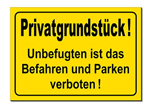 Privatgrundstück-Befahren und Parken verboten-Schild-Aluminium Verbund-300 x 200 x 3 mm-Verbotsschild-Warnschild-Hinweisschild-Türschild (1242 ohne Löcher) von Desi-Schilder