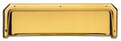 Schräge Innenkappe-275 x 80 mm für die Türinnenseite-Messing poliert -Briefeinwurf-Briefklappe-Briefschlitz (207 Messing poliert) von Desi-Schilder