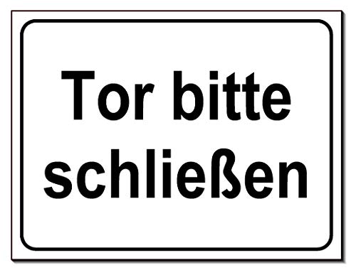 Tor bitte schließen-Schild-Aluminium Verbund-200 x 150 x 2 mm-Warnschild-Hinweisschild-Türschild (1277-20 x 15 cm mit Klebepads) von Desi-Schilder