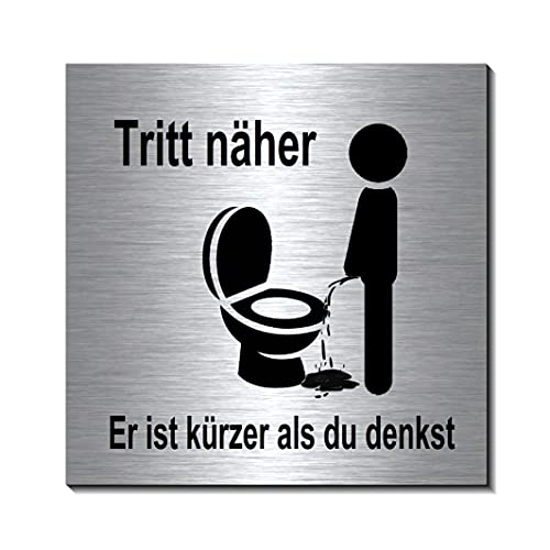 2er Set-Toilette-Frau-Mann-Alu.-Edelstahl-Optik-Schild-15 x10 cm-WC-Klo-Nr.1 
